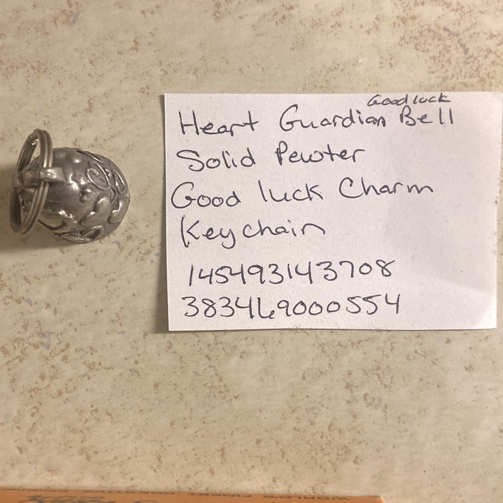 Heart guardian good luck bell charm keychain